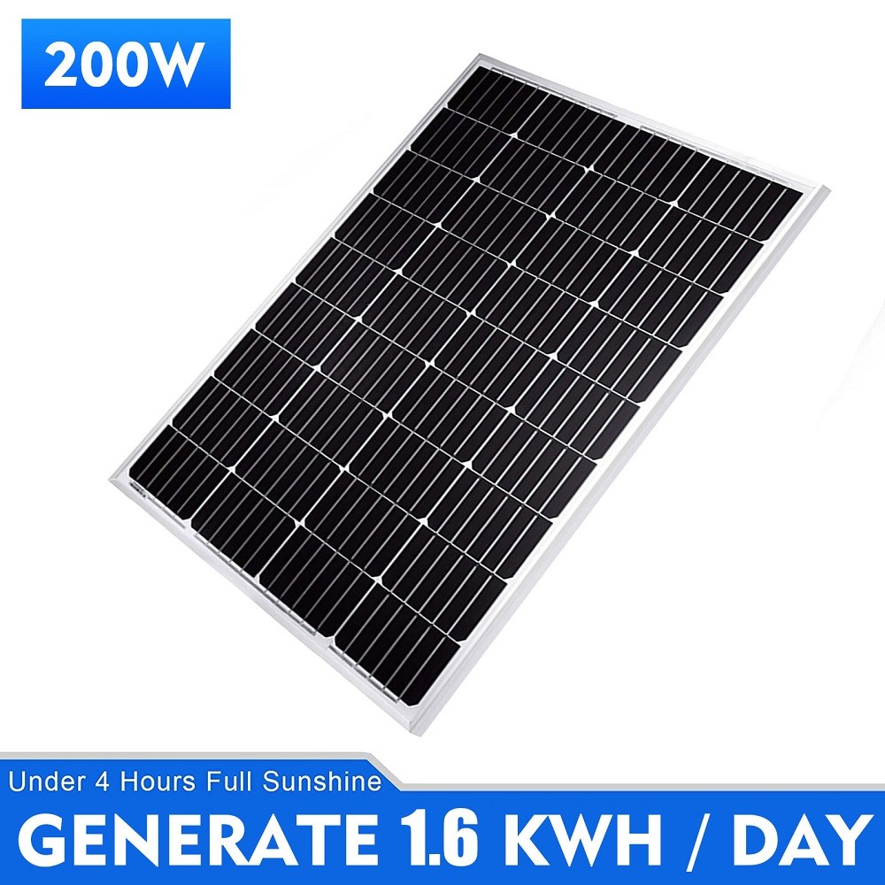 200W 12V Monocrystalline Solar Panel High Efficiency Marine RV Off-grid System