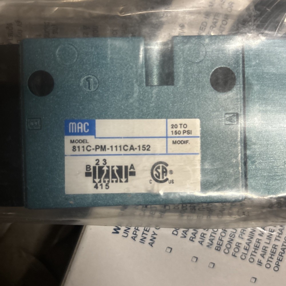 MAC 811C-PM-111CA-152 SOLENOID VALVE w/PME-111CAAA AC Module