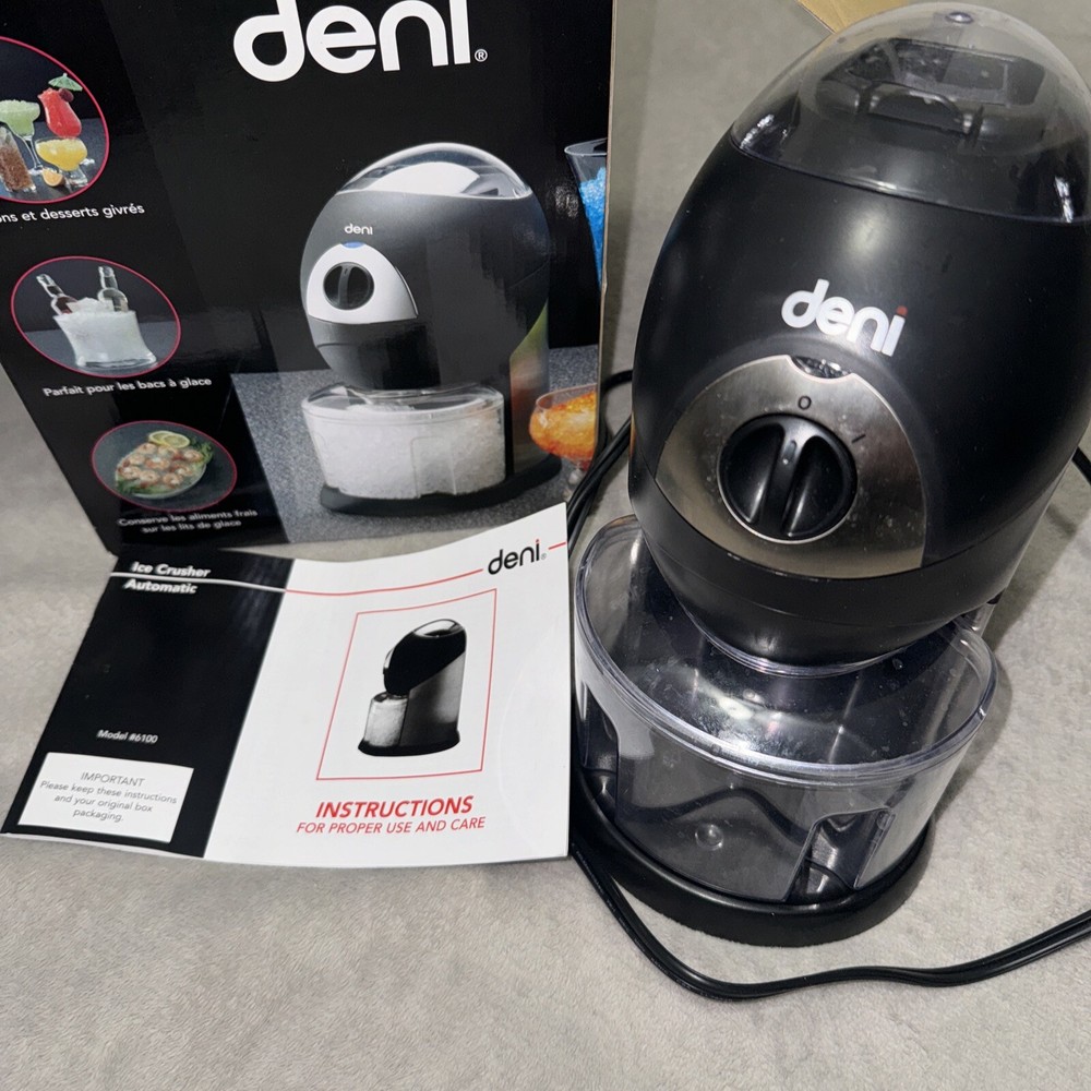Deni Ice Crusher Automatic Model 6100 Stainless Steel /Black TESTED