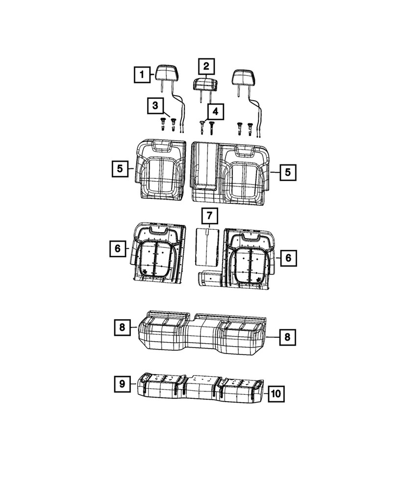 Genuine Mopar Second Row Headrest 6XS211T3AE