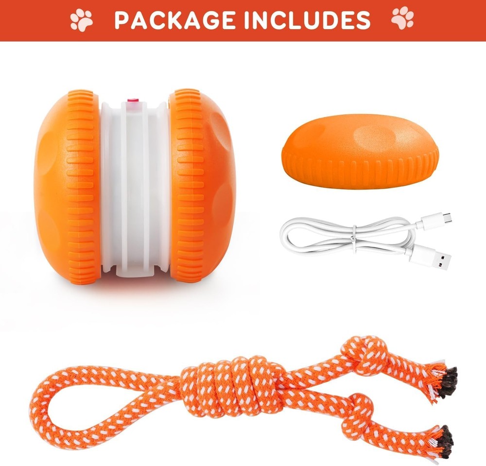 QGI Interactive Dog Toys, Random Path Electric Automatic Moving and Rolling