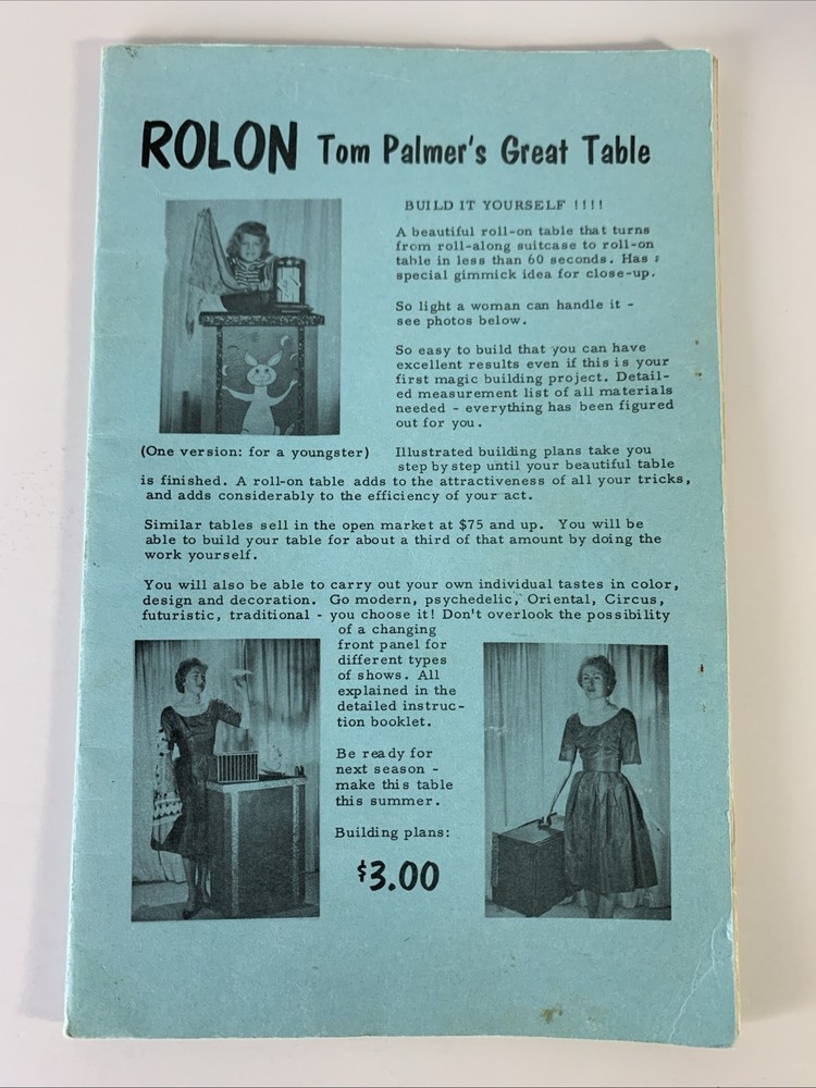 ROLON Table Plans Tom Palmer's great table Magic Prop Instructions