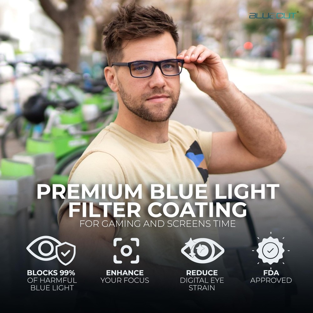 Blue Light Blocking Glasses – Anti-Fatigue Computer Glasses Prevent Headaches...