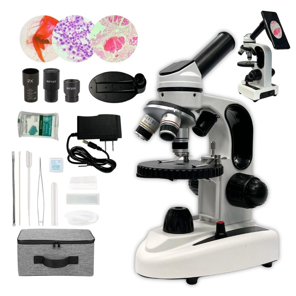 Monocular Compound Microscope for Adults&Study Beginners,- 40X-2000X,Lighting...