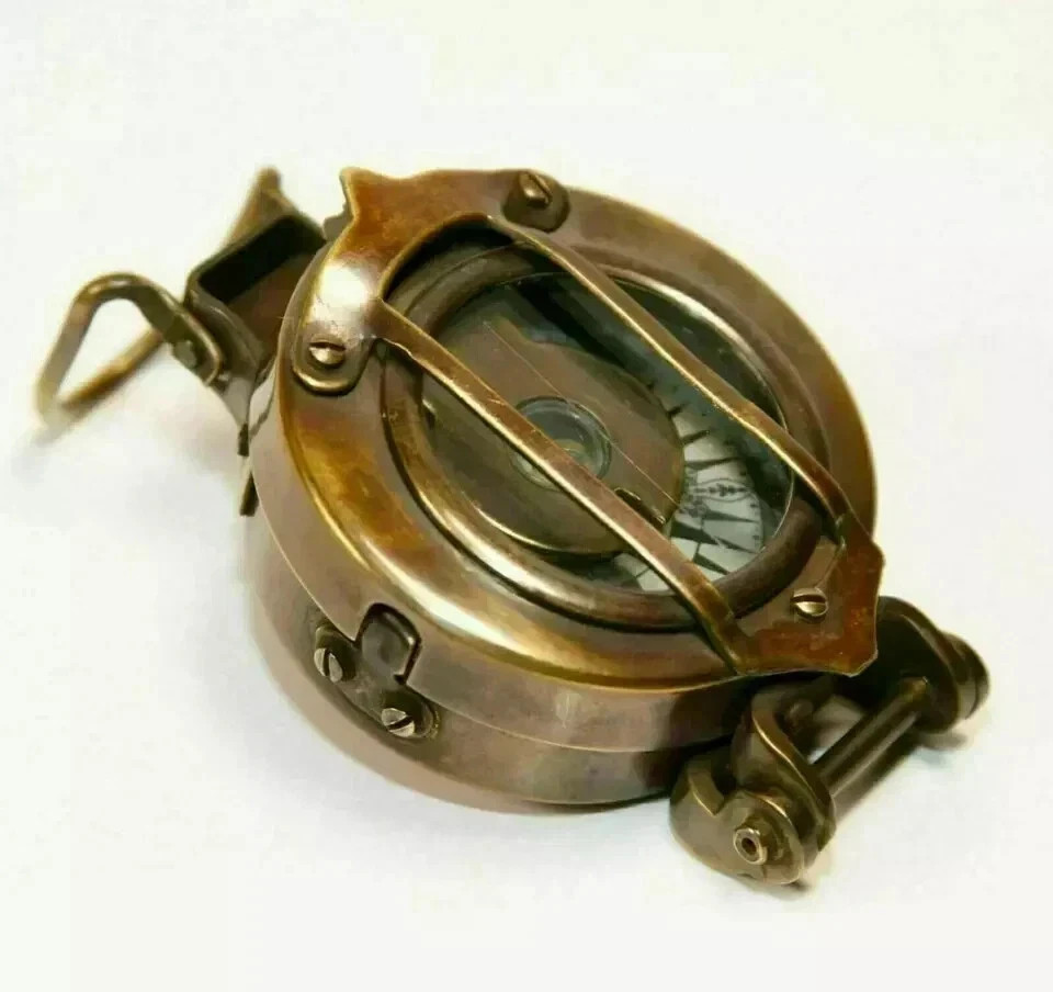WWII Style Brass Pocket Compass Gift