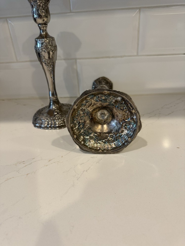 Pair Of Silver Plated 9.5 Candlestick Holders
