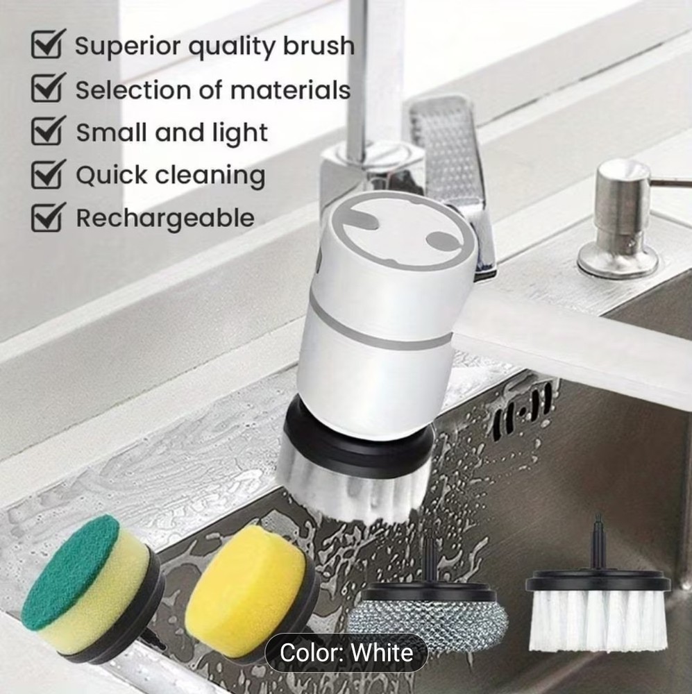 Spinning Scrubber With 4 Brush Set