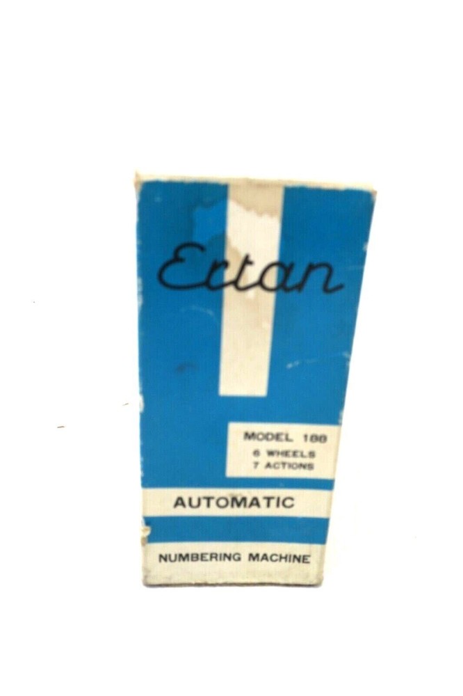 VINTAGE ERTAN Automatic Numbering Machine Model 188 W/ ORIGINAL BOX