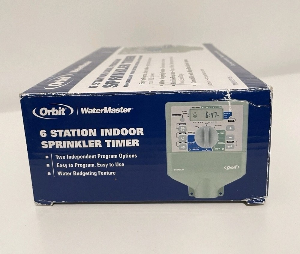 Orbit WaterMaster 6 Station Dual Program Sprinkler Timer Model 57196 - New