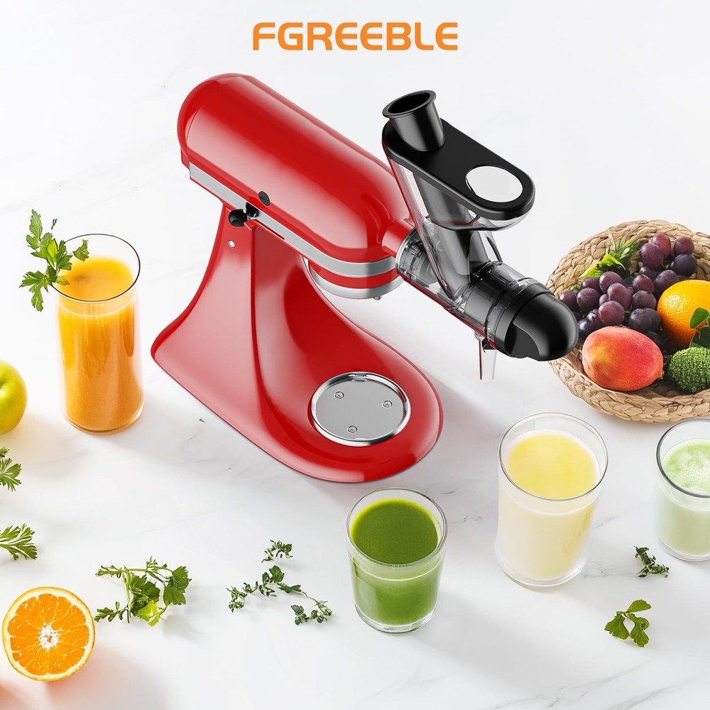 Masticating Juicer Attachment for KitchenAid Stand Mixer, Cold Pressed Juicer...