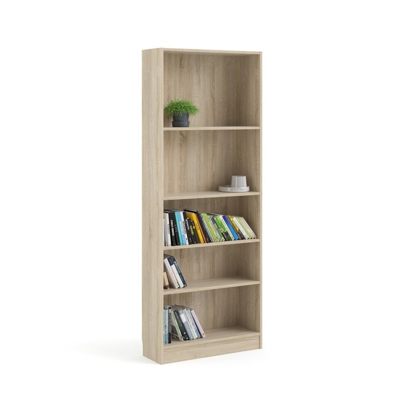 Tall Slim Bookcase 5 Shelves Adjustable Storage Organizer Easy Assembly New