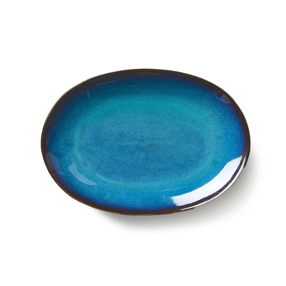 Deep Blue Ceramic Oval Platter 042205