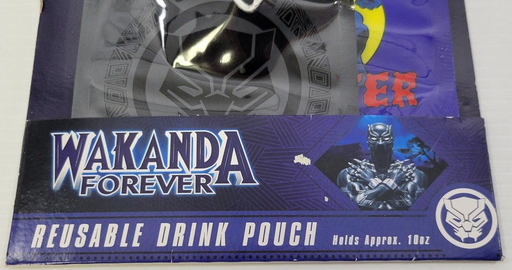 LL) Wakanda Forever 2 Pack 10oz Reusable Drink Pouch