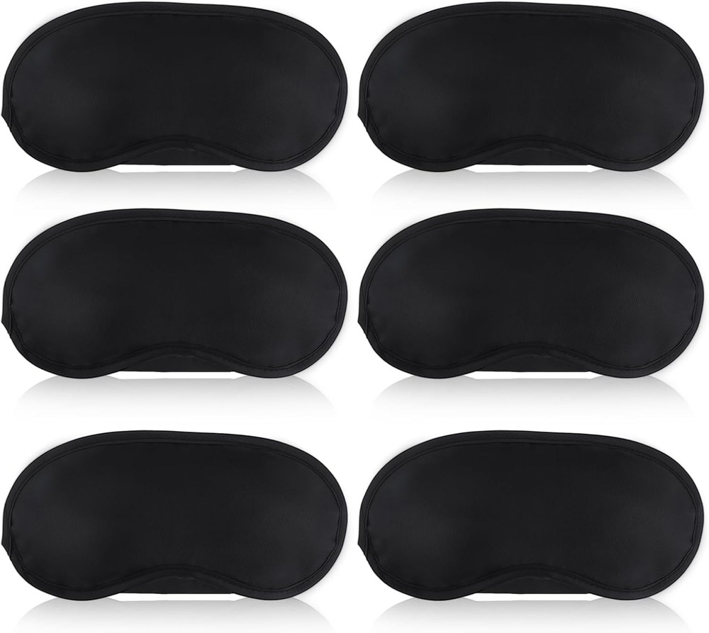 6PCS Sleep Eye Masks Blackout Blindfold Adjustable Straps Bulk