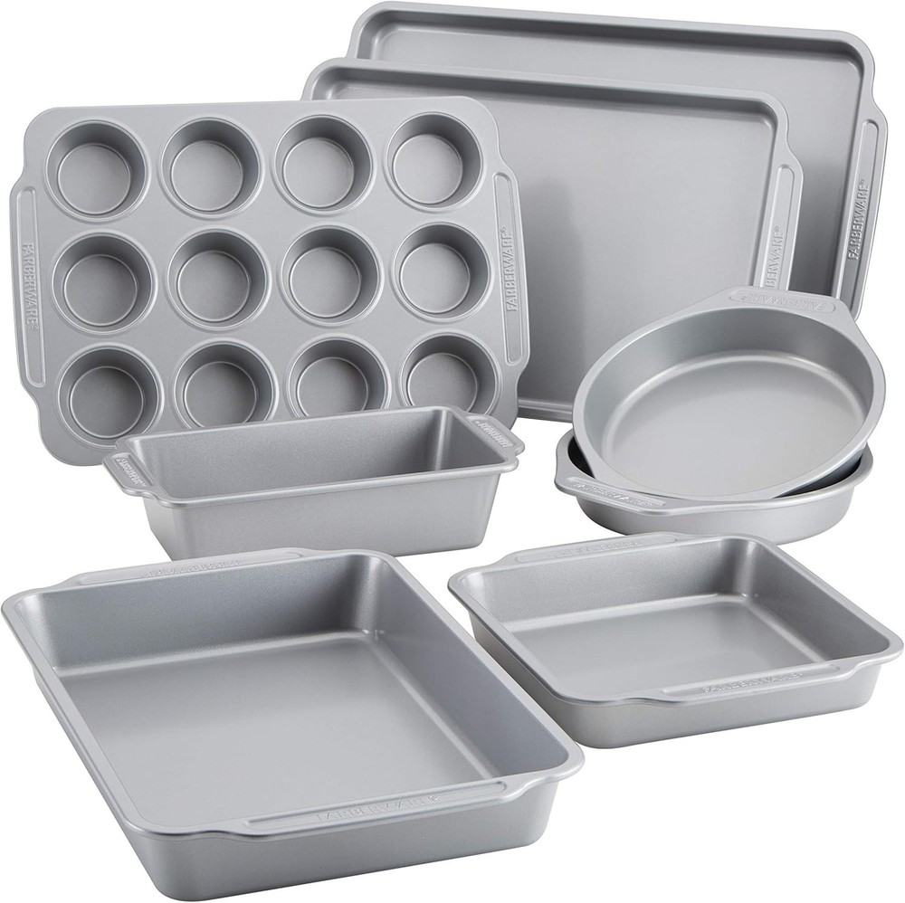 Nonstick Bakeware Set Includes Cookie Sheets/Baking Cake Muffin & Bread Pan 8
