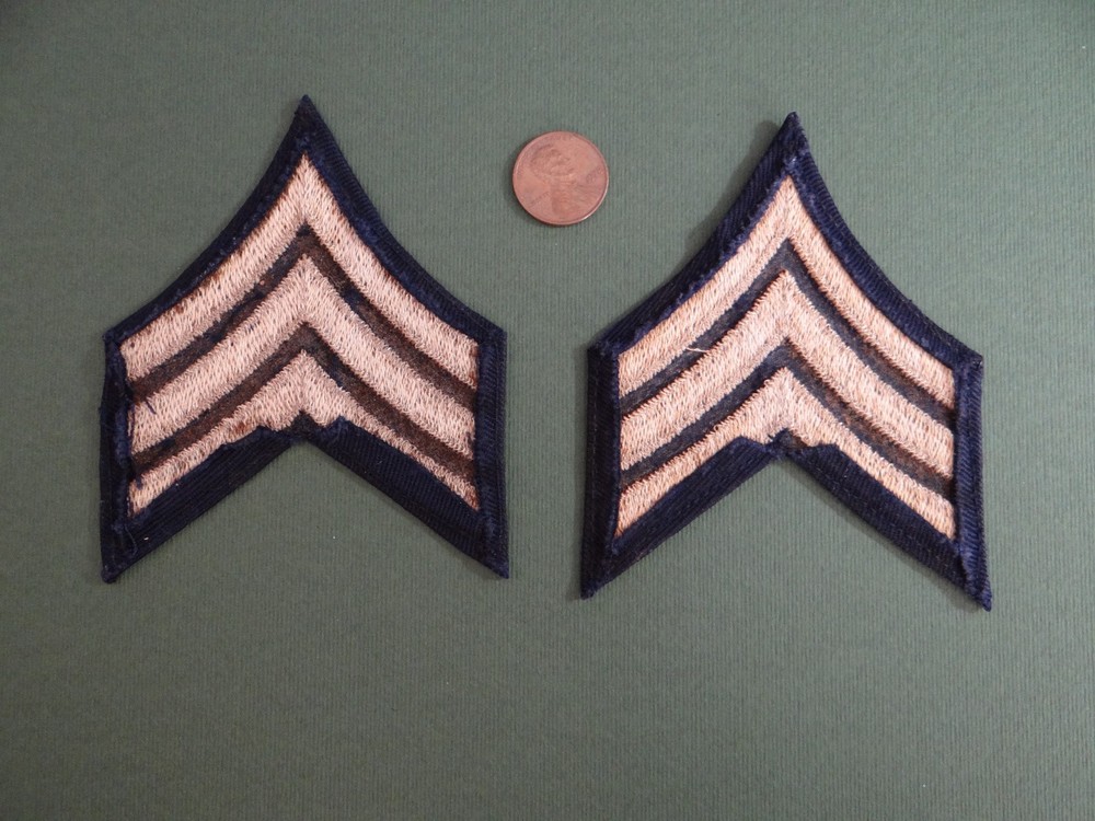 Original WWII U.S. Army Sergeant Uniform Rank Chevrons