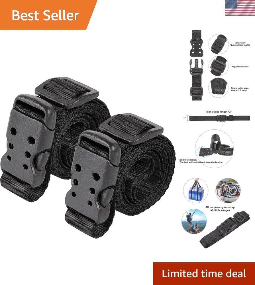 Versatile 40" Adjustable Nylon Utility Straps - Quick-Release Buckles, 2 Pack
