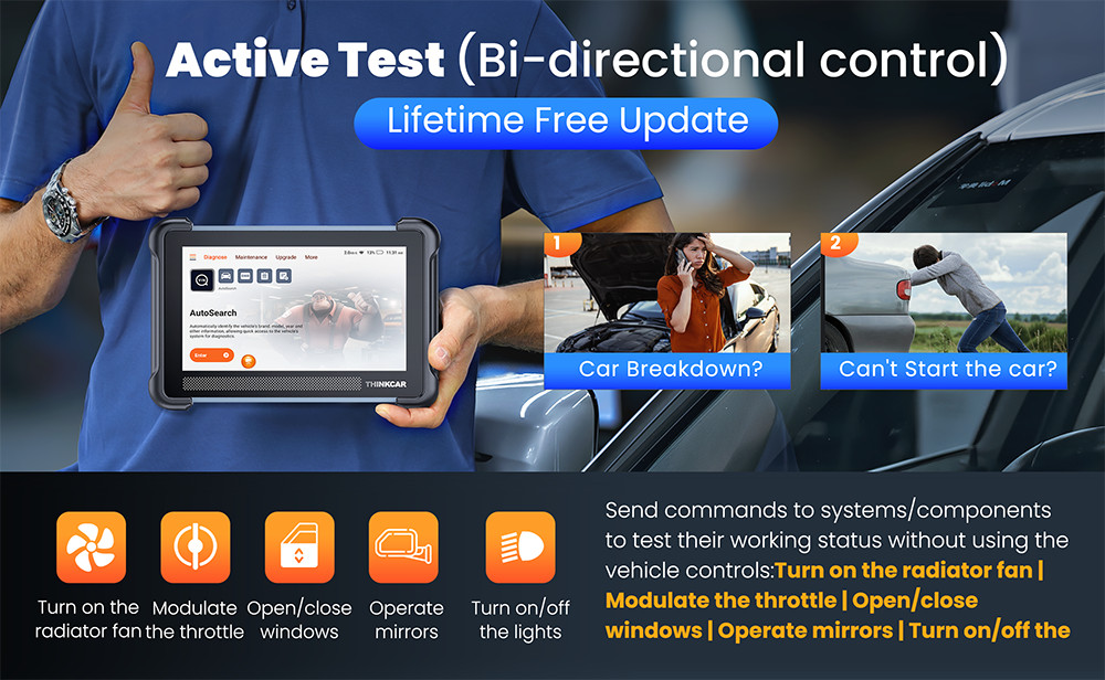 THINKCAR Scanner 672 OBD2 Auto Full Diagnostic K!ey Programmer Coding Tool CANFD