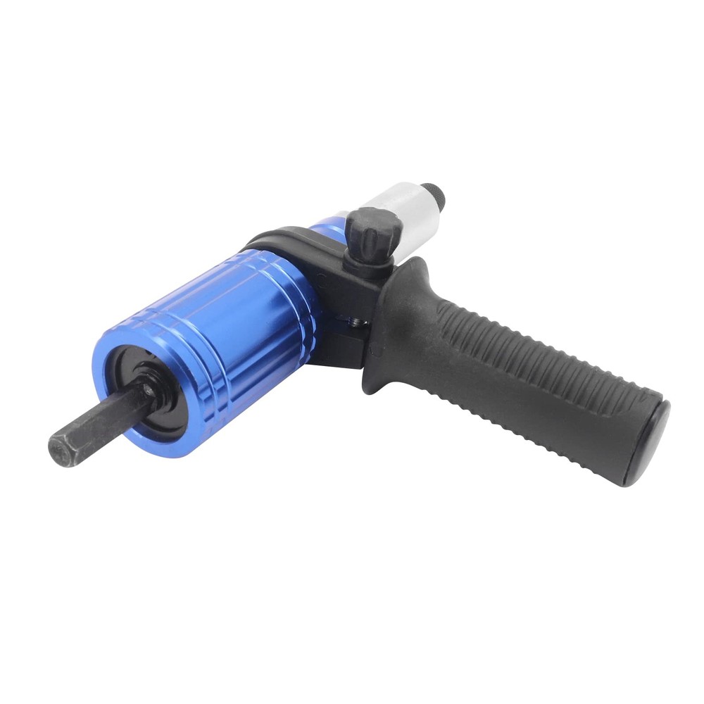 Blue Electric Rivet Gun Adapter with Handle, Riveter, Drill Attachment, Rivet...