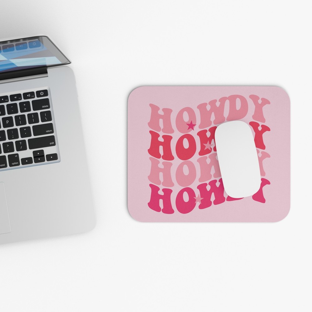 Howdy Mouse Pad, Western Theme Pink Office Computer Accessory