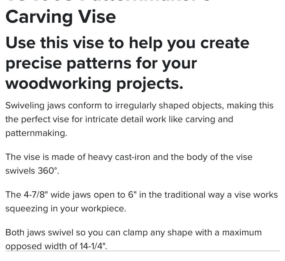 Paternmaker’s Carving Vice