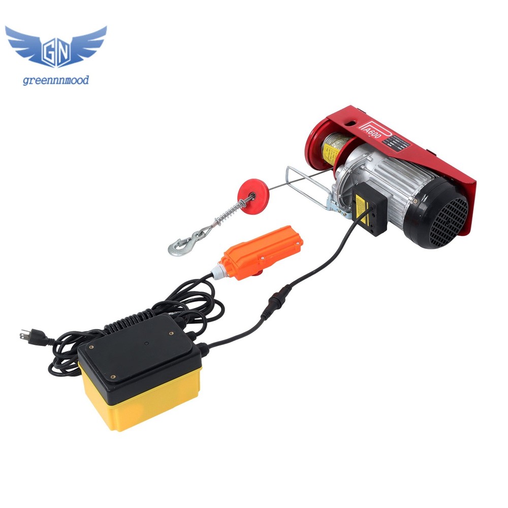 1320lbs Electric Hoist with Wireless Remote Control,14ft Wired Remote Control