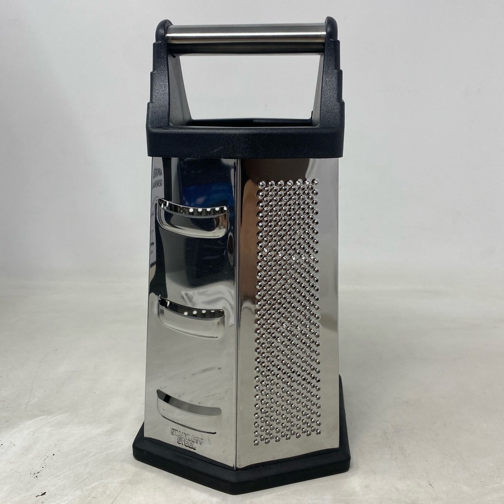 HCHUANG 6-Side Stainless Cheese Grater w/ Container, Silver