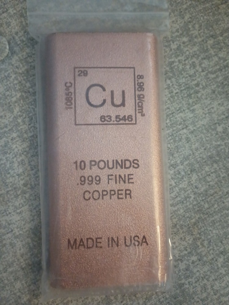 Copper Bar 10  Lb .999 Fine