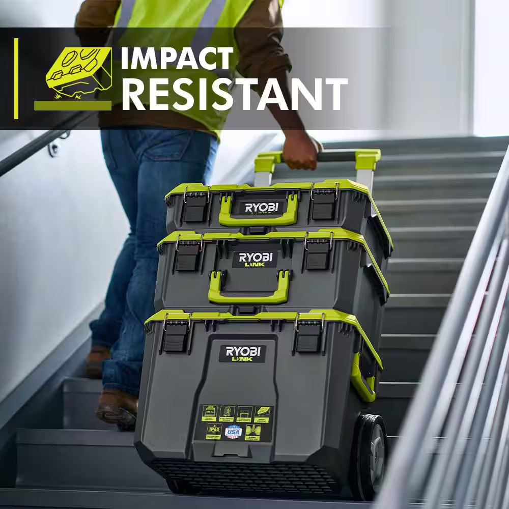 22.2 In. LINK Rolling Tool Box with LINK Medium Tool Box