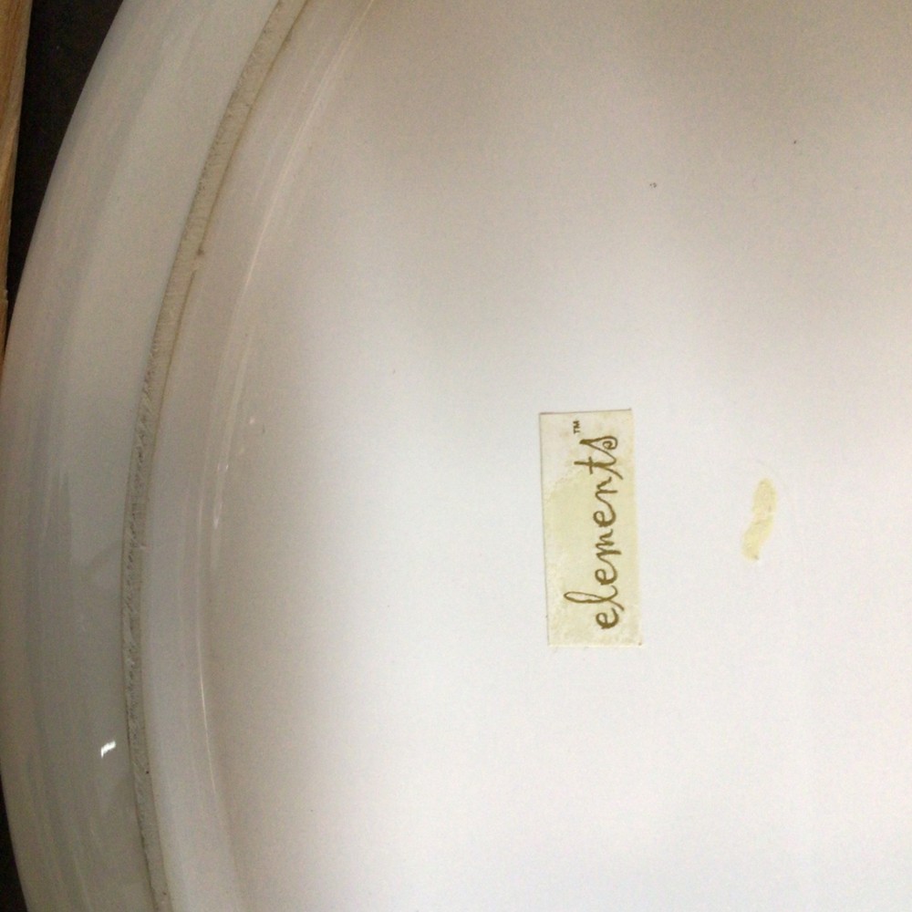 Elements White Ceramic Divided Platter with Seafood Motif
