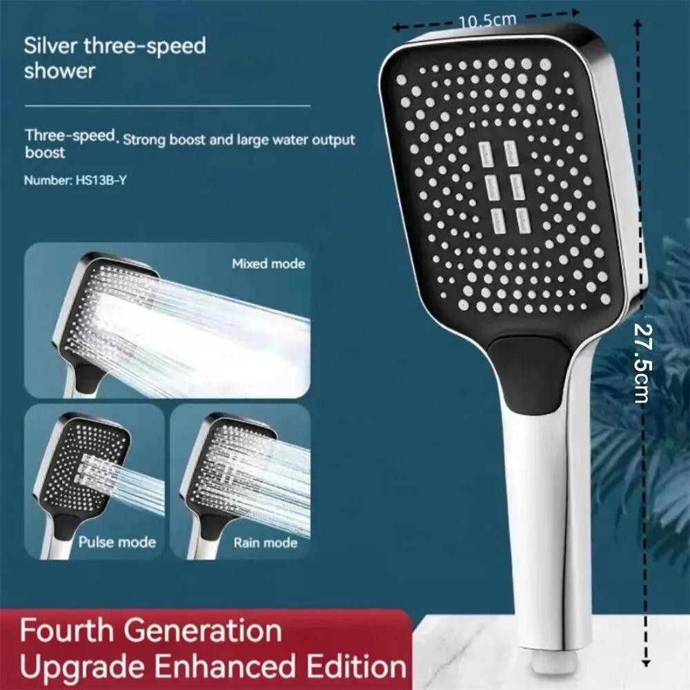 Adjustable Shower Head 3-mode High Pressure Rainfall – Water Saving Design