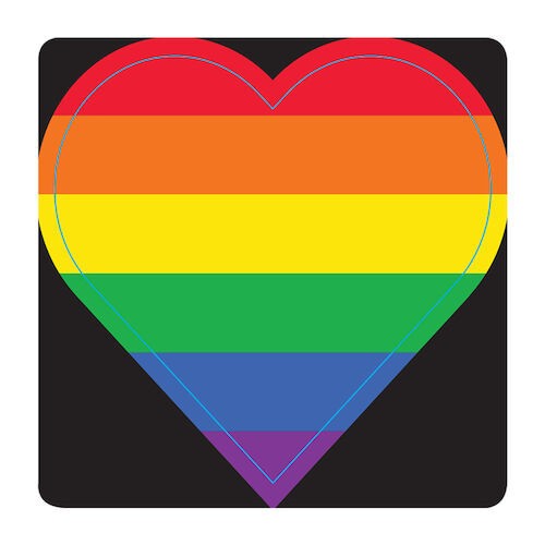 Assorted Stickers Rainbow Heart Stickers, 100/Roll, PS762
