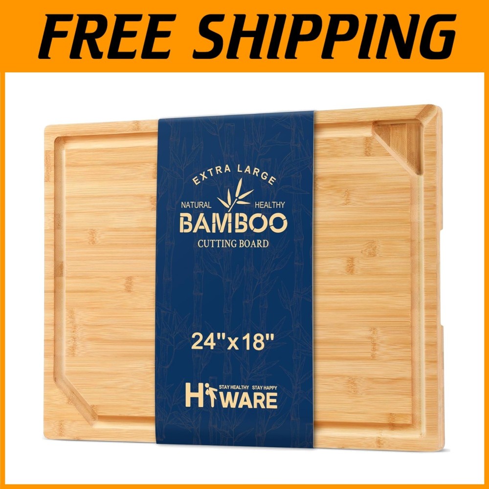 24 x 18 Extra Large Bamboo Serving Boards for Kitc
