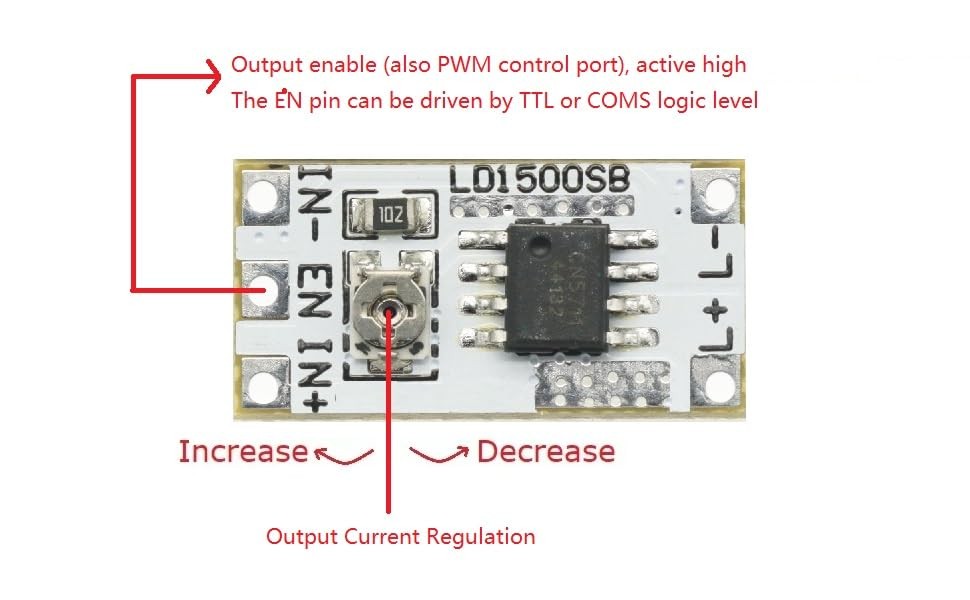 2 PCS Constant Current LED Driver Module DC 3-6V 28-1500mA Adjustable Output