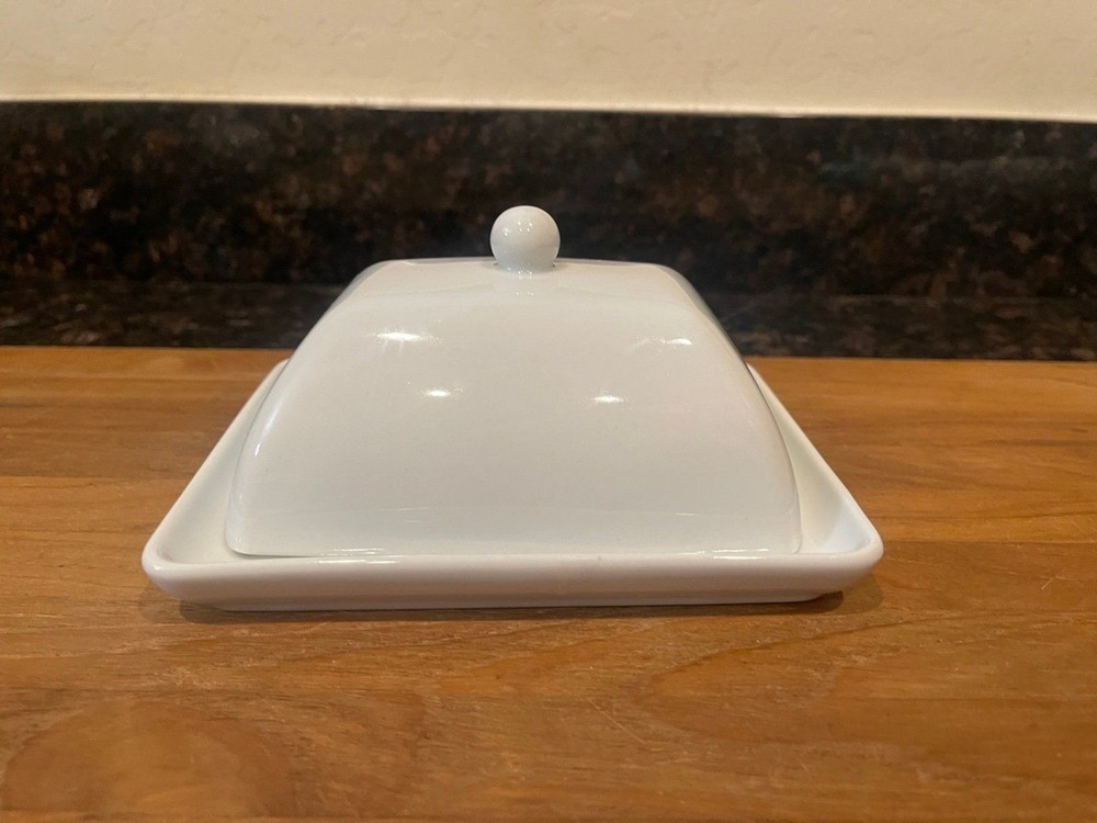 Maison Neuve Ceramic Dome White Butter Dish