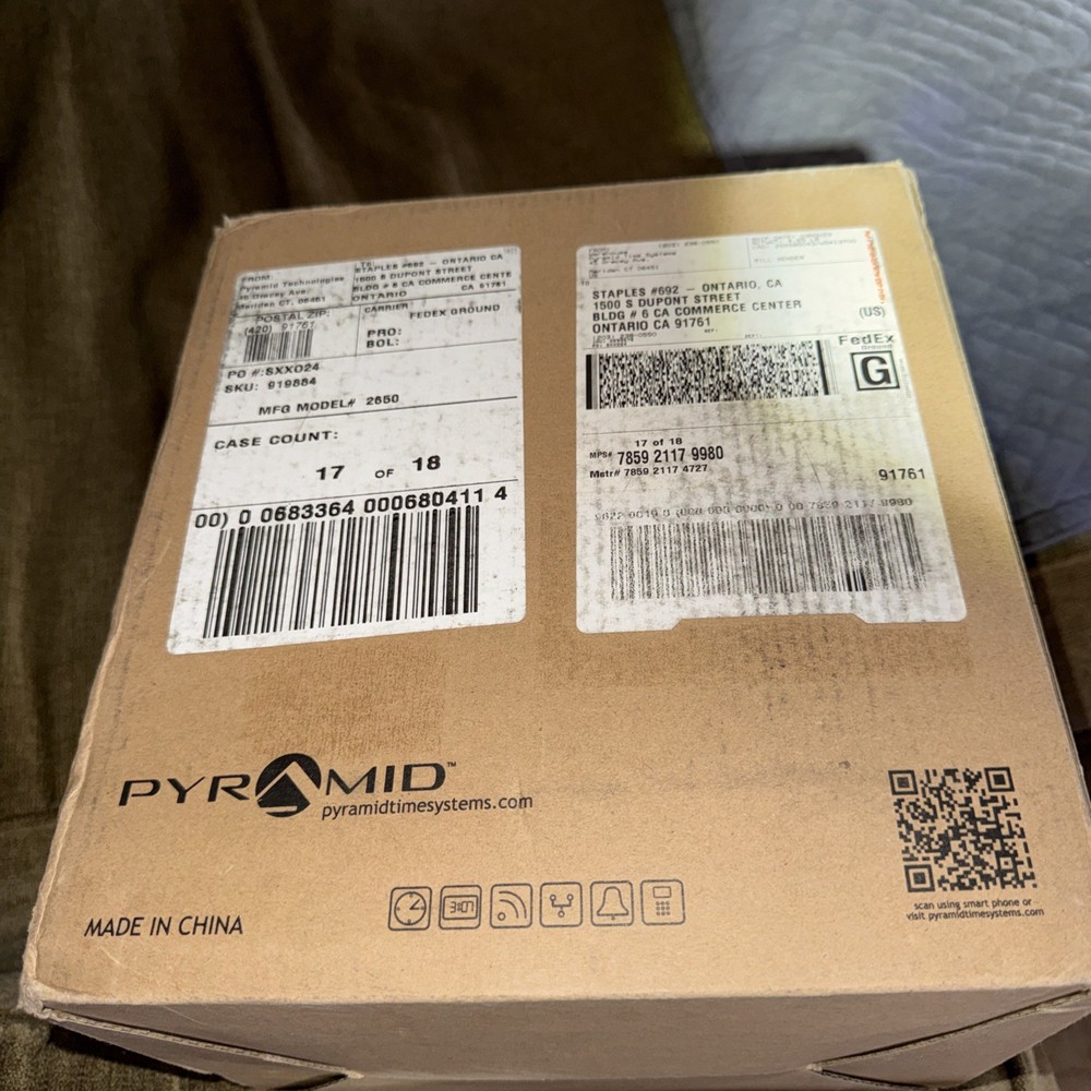 Pyramid Technologies 2650 Pro Auto Aligning Time Clock, LCD Display, Charcoal