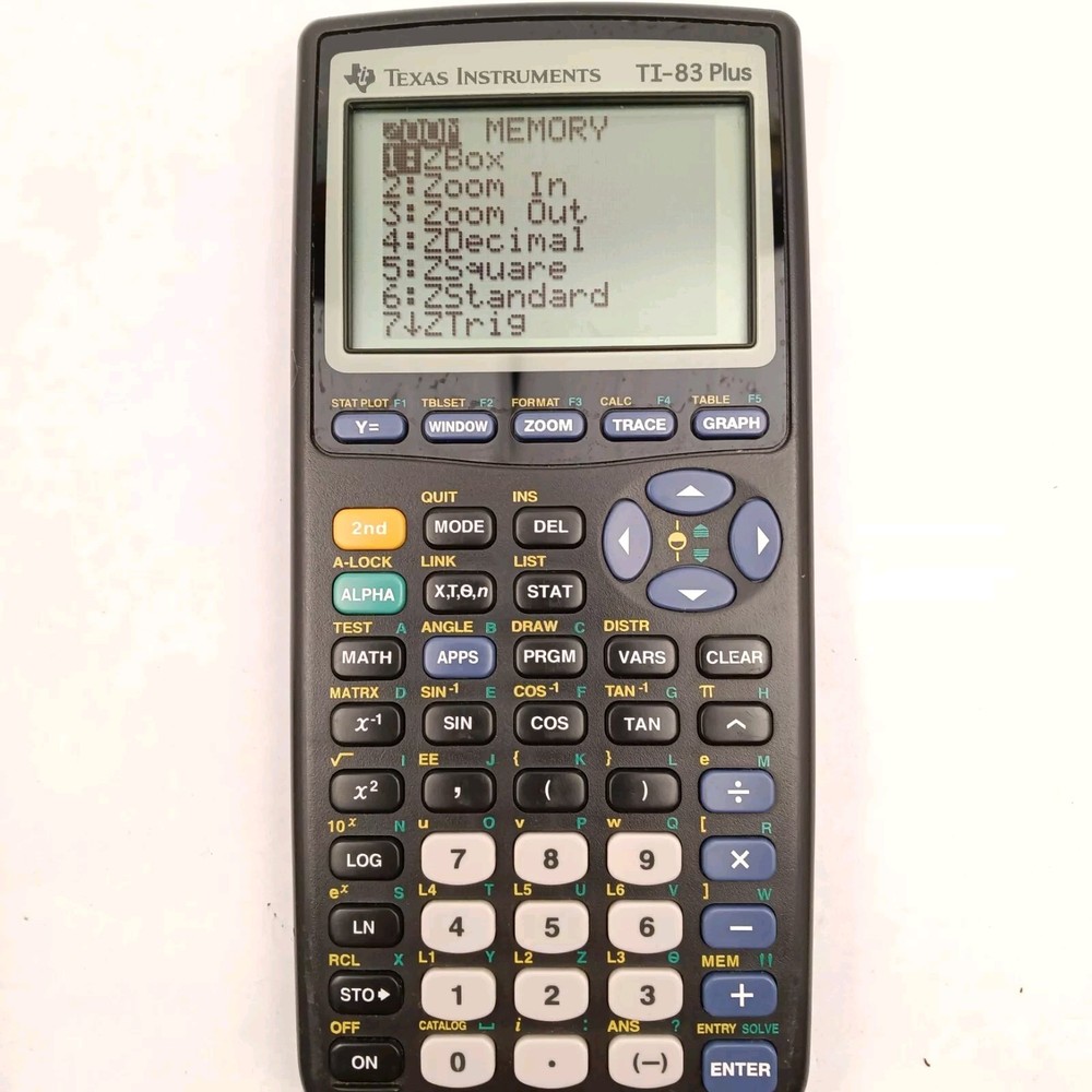 TEXAS INSTRUMENTS TI-83 PLUS GRAPHING CALCULATOR W/COVER -Tested