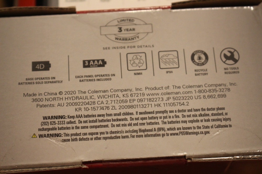 New Coleman Multi-Panel Rechargeable Lantern w/ 2 removable Lights - USB Charge