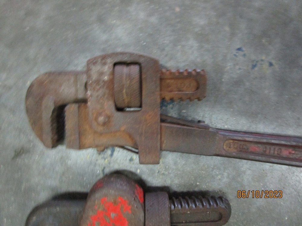 3 Vintage Small Pipe Wrenches Erie Tool Co Fleet & More