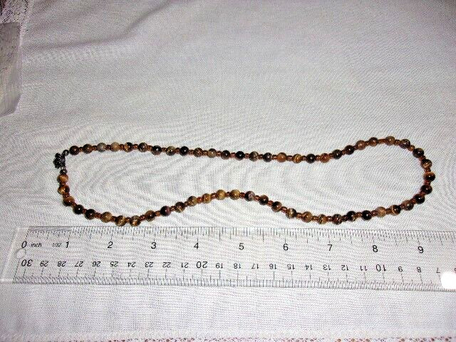 VintageTiger's Eye Stone Bead Necklace