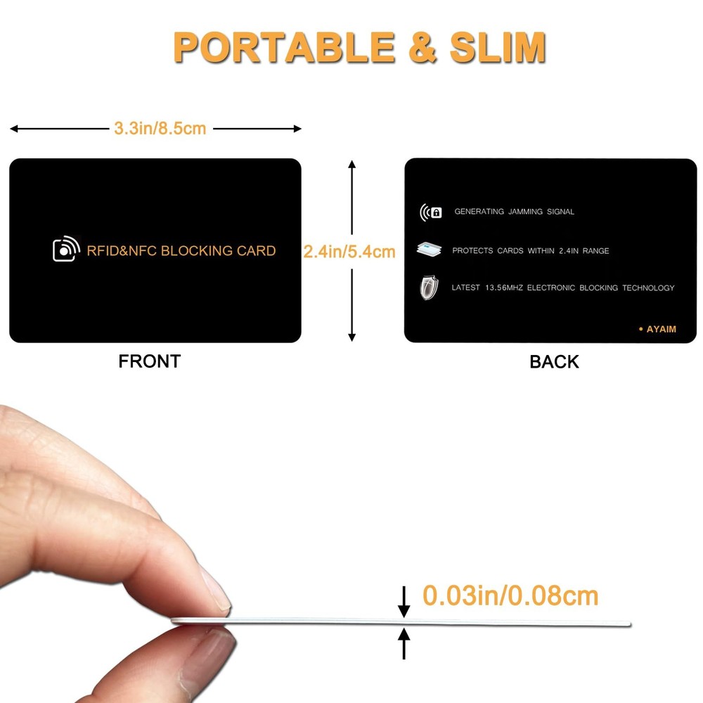 AYAIM 5Pack RFID Blocking Card, Protection Entire Wallet 5Pack, TYPE B