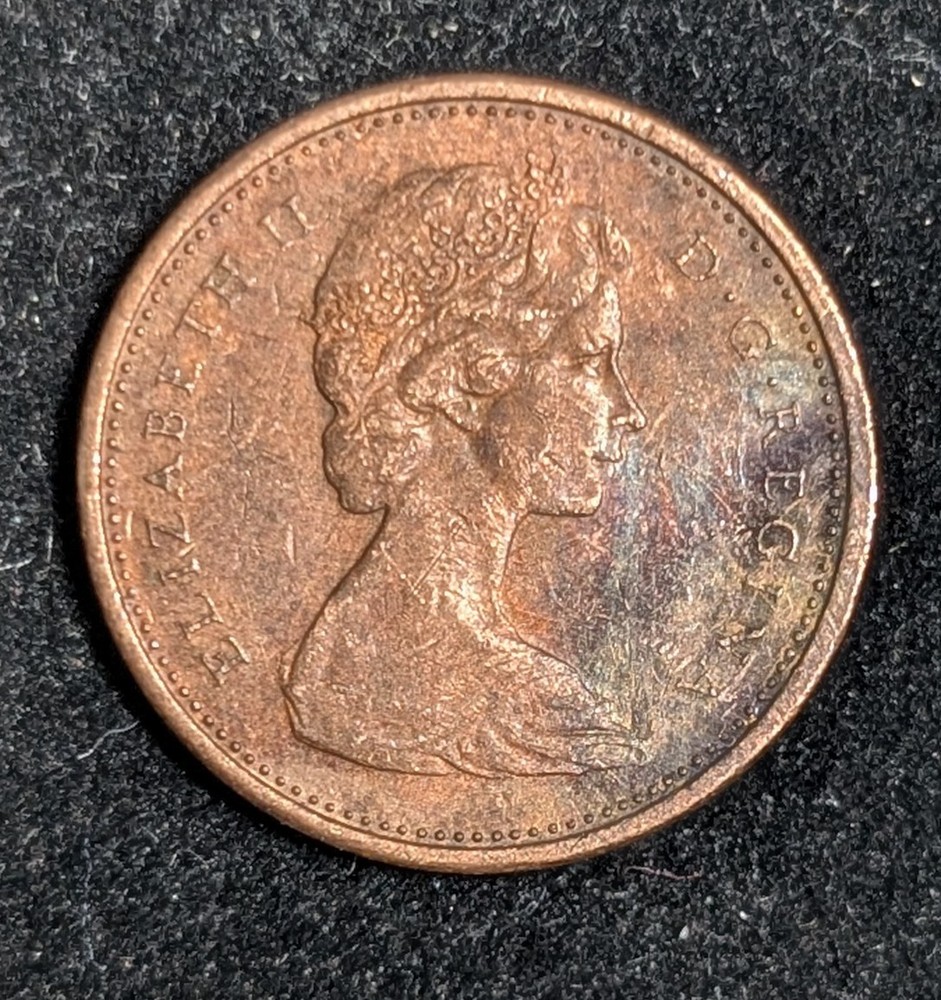 1976 Canada 1 Cent Circulated KM# 59.1 Brown