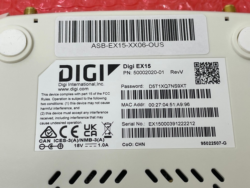 Digi EX15 Model 1002-CM06 Cellular Modem/ Router Ethernet