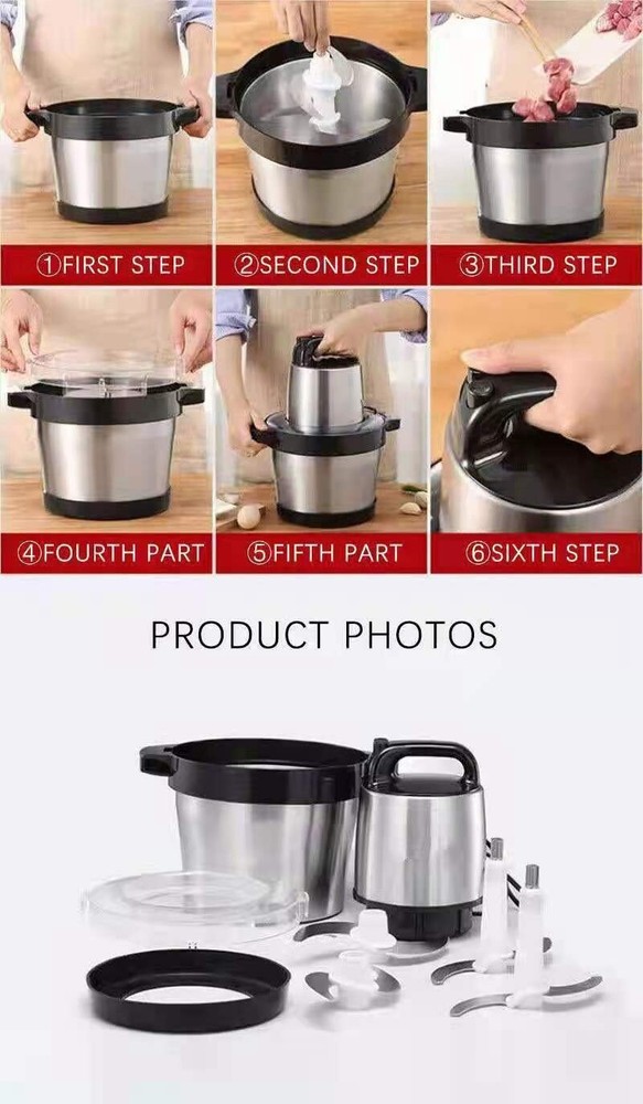 Multi-functional Dual-speed 6L Meat Churner Electric Cooking Machine Tool