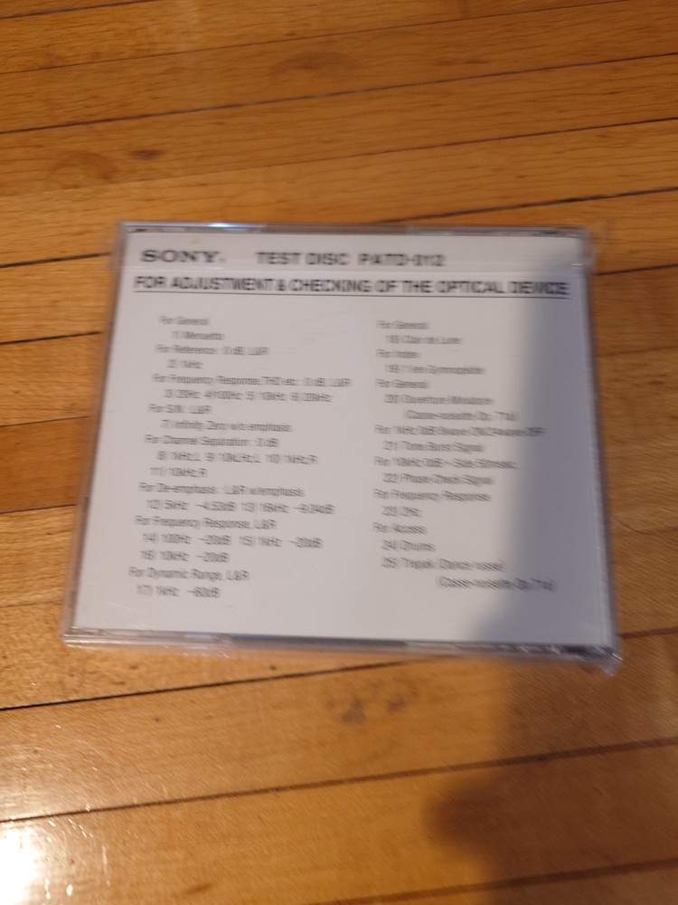 Sony PATD-012 Alignment Adjustment disc