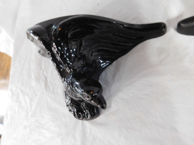 vintage Mid Century Modern ceramic American eagle wall shelfs black decorative