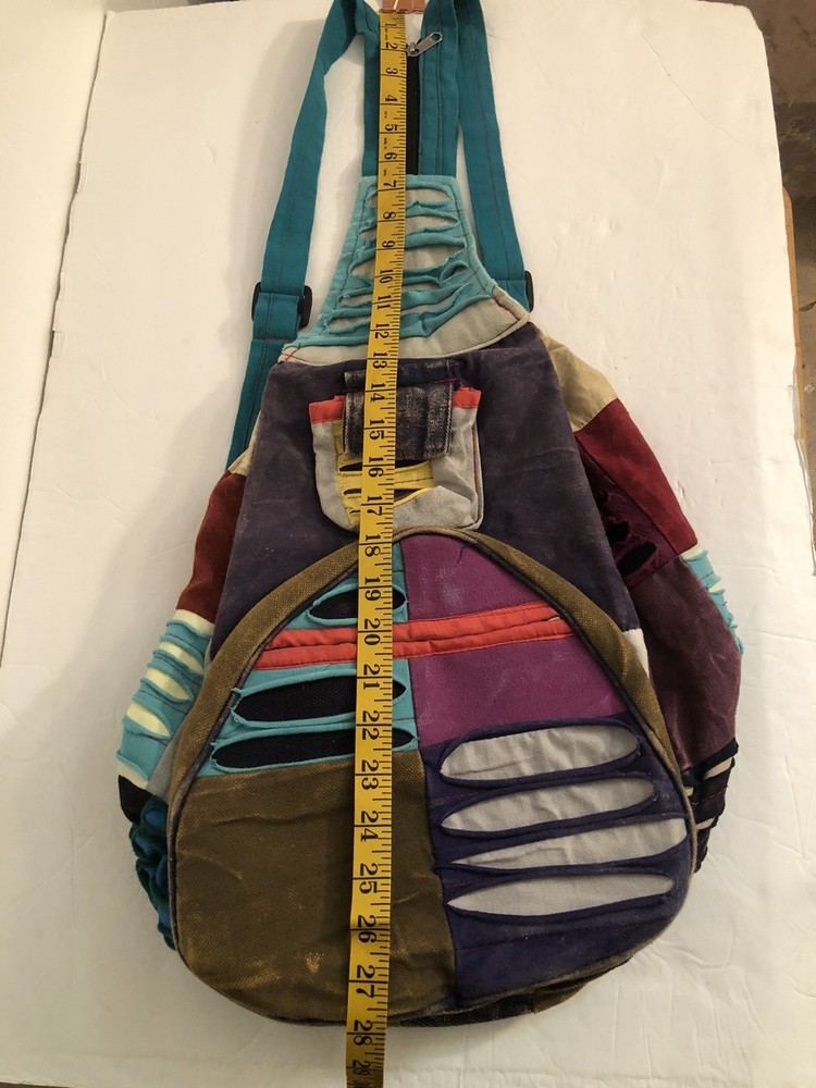 Backpack Multicolor Two Pocket Bag Unique Artsy