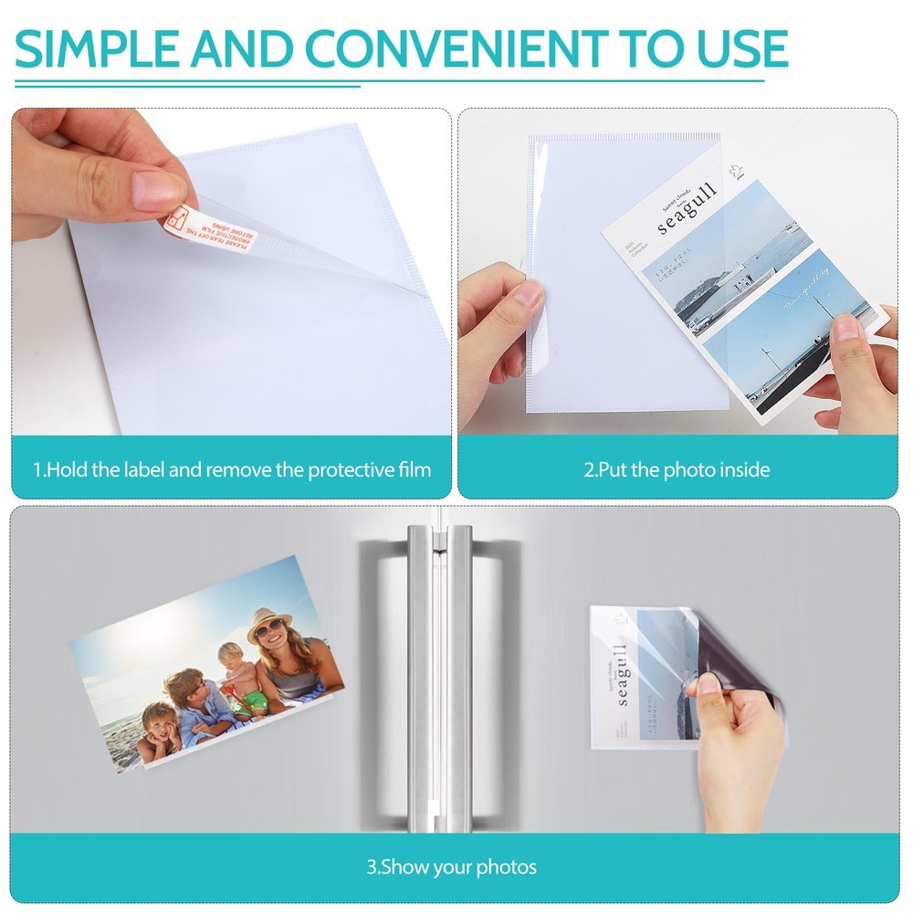 vivinin Magnetic Picture Frame, 12 Pack Frame Reusable, 4x6", 12pack