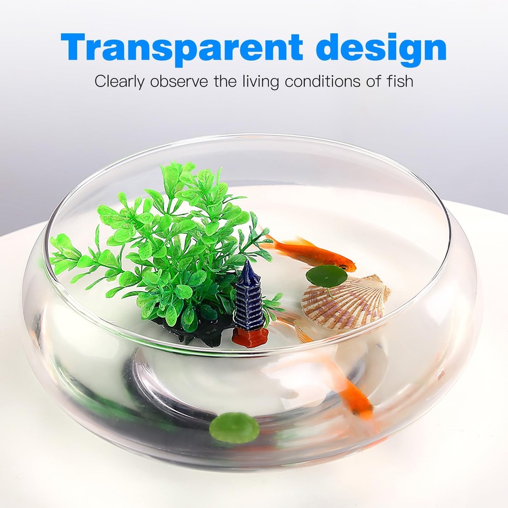Plastic Fish Tank Aquarium, 2800ml Clear Betta Tank, Multi-Function Desktop G...