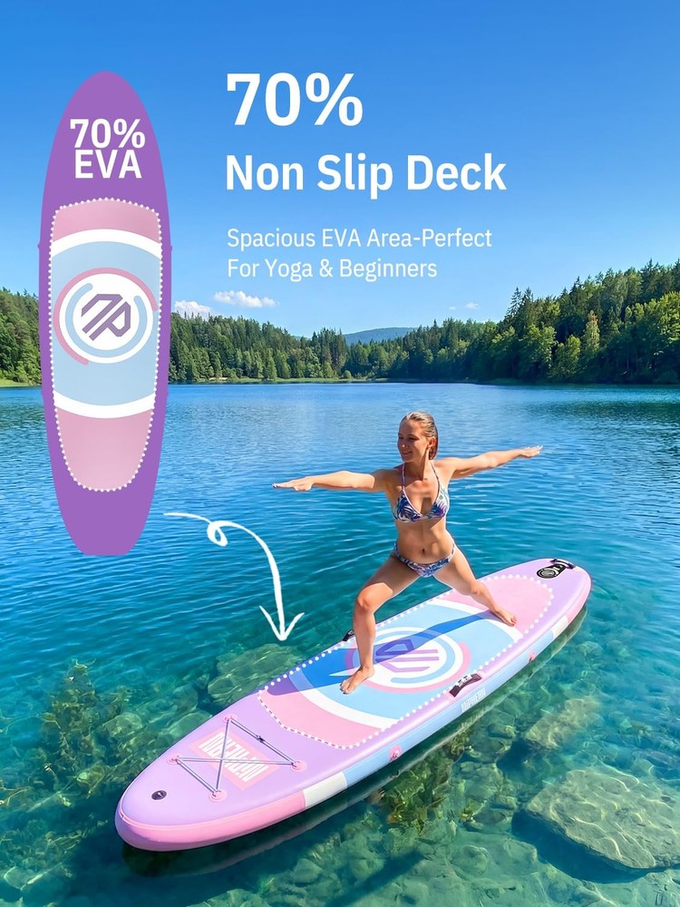 （Ultra-Light）Inflatable Paddle Board with (Beginner Friendly) StabilTrac Fin ...